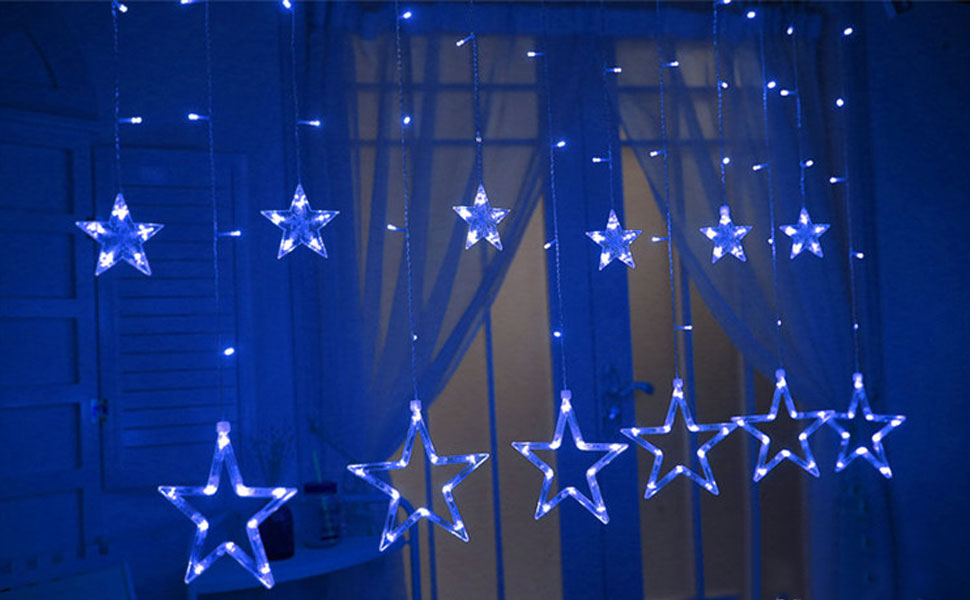 Christmas Star Curtain Lights LED String Fairy Lights