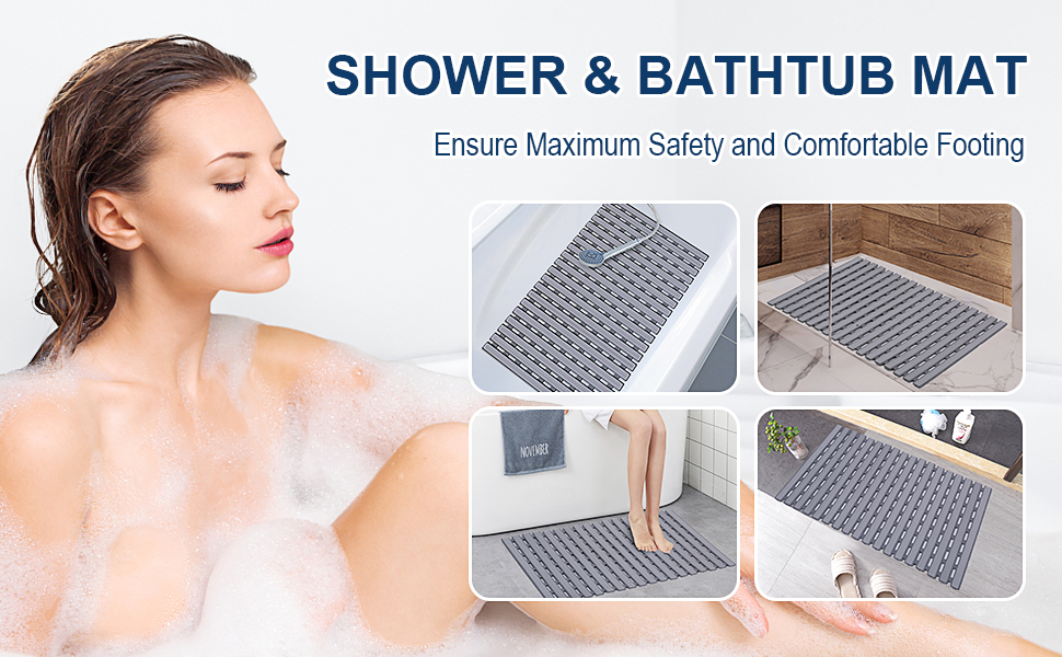 KMAT Shower Mat Non Slip Bathtub Mats Bath Mats for Shower Tub with