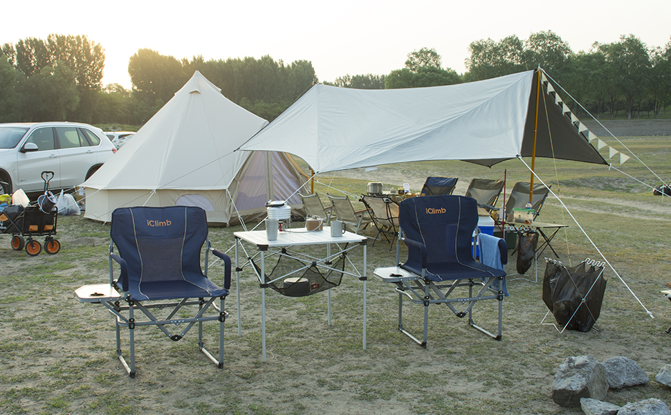 iClimb Heavy Duty Compact Camping Folding Mesh Chair with