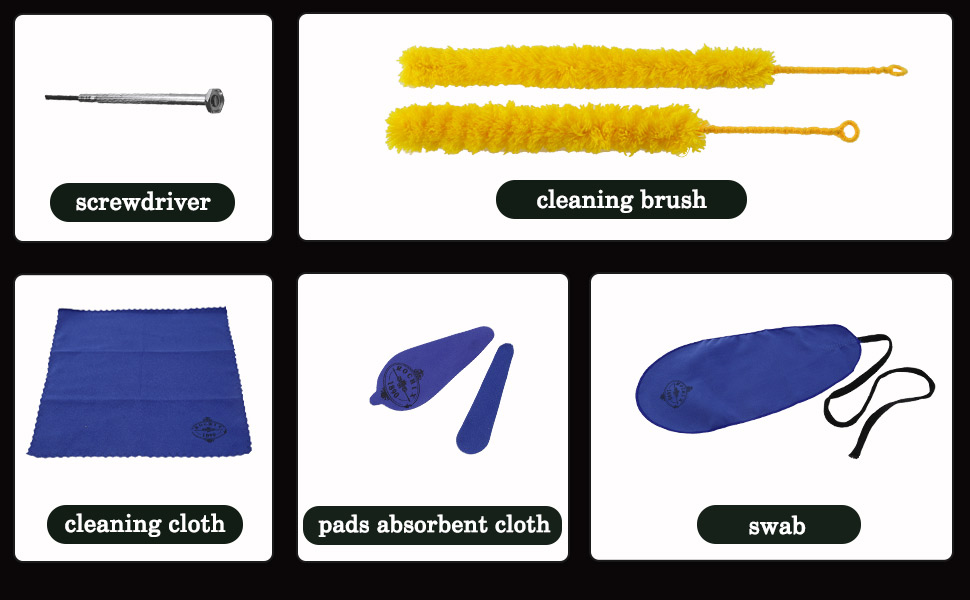 Rochix Flute Cleaner Care Cleaning Kit,Maintenance Kit,Dark Blue,Key Oil,Cork Grease