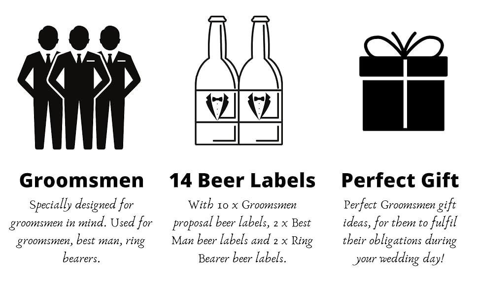 Will You Be My Groomsman Bottle Label Stickers ,Set of 14 ...