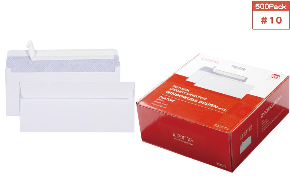 lureme 500 Pack 10 Envelopes SELF Seal Business Envelope