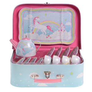 Jewelkeeper juego de té unicornio arcoiris para niñas y niños