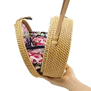 Round Rattan Bag Star NATURAL NEO
