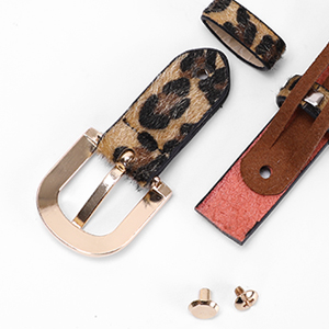 leopard skinny belt