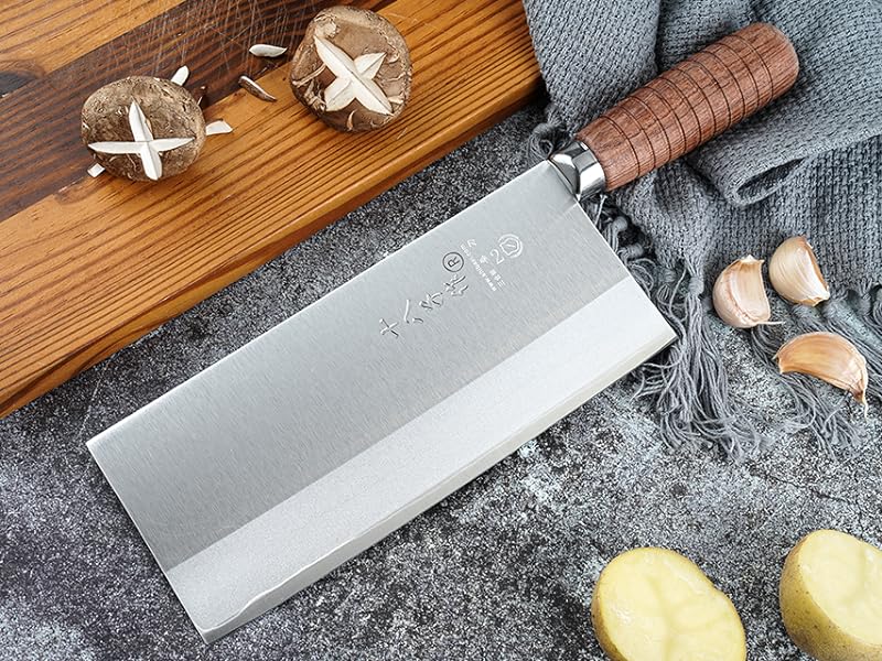 SHI BA ZI ZUO 8-Inch Chinese Kitchen Vegetable Cleaver Knife