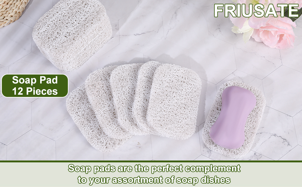 FRIUSATE 12 Pcs Soap Saver Pads Soap Drying Pad Soap Saver Holder Soap Saver Dish