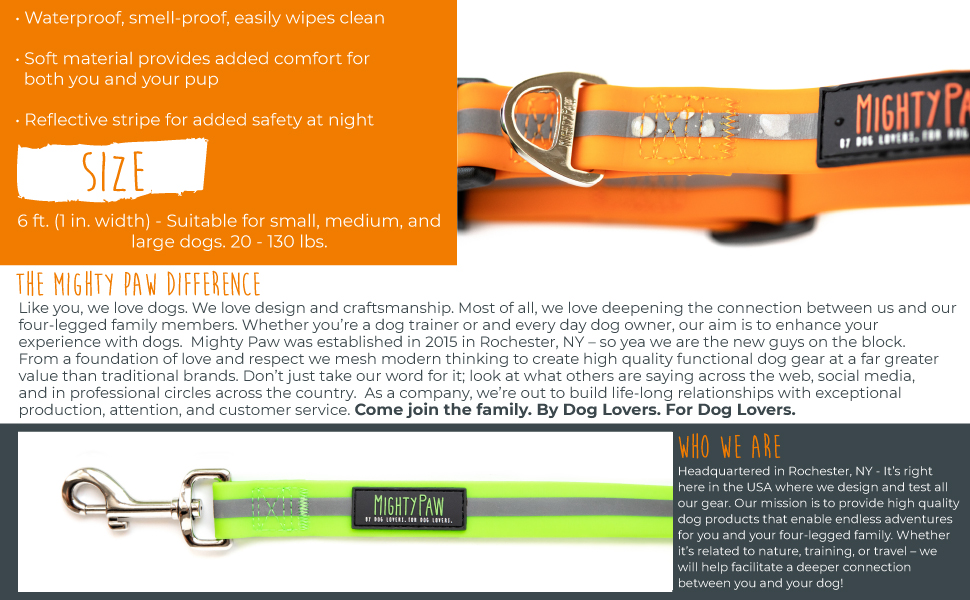 Mighty Paw Waterproof Dog Leash SmellProof Pet Lead