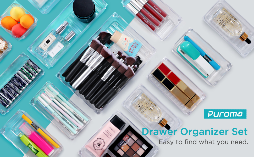 Puroma 24Pcs Desk Drawer Organizer