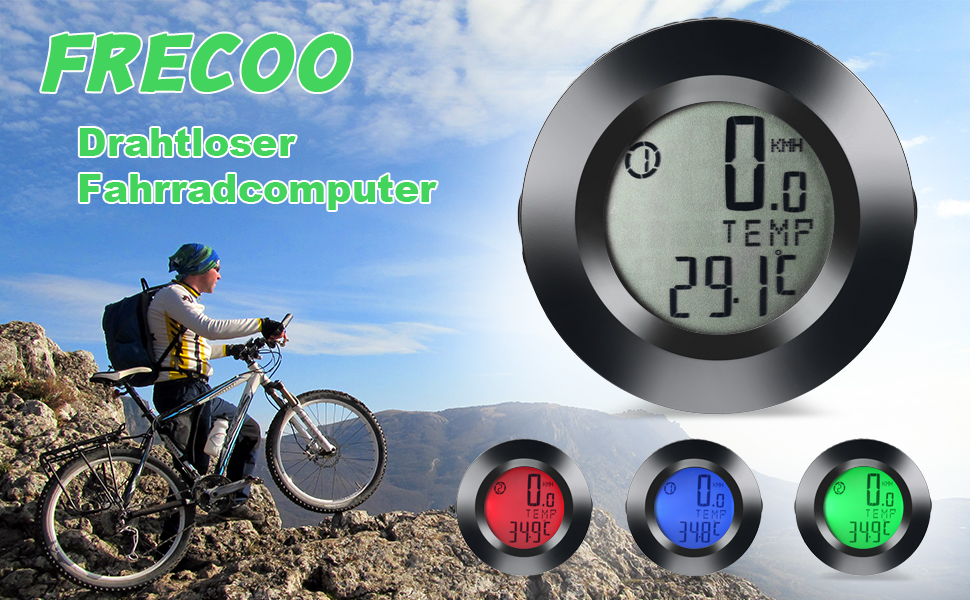 FRECOO Bicycle Computer Wireless Bicycle Speedometer with 3 Backlight