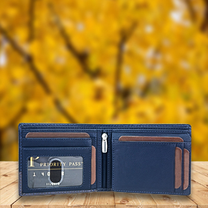 Portafoglio in vera pelle pieno cuoio RFID