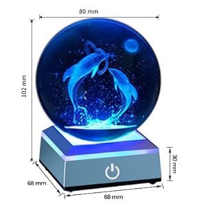 イルカ クリスタルボール 癒しグッズ クリスタル置物 クリスマス新年プレゼント ロマンティックインテリアおしゃれ ベッドサイドランプ おもちゃ