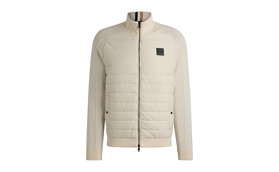 Amazon.co.jp: [BOSS] [ボス] ロゴ パッチ ミックスマテリアル ジップ