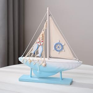 Amazon.co.jp: GRADENEVE デスクトップ ヨット 装飾品 航海 木製