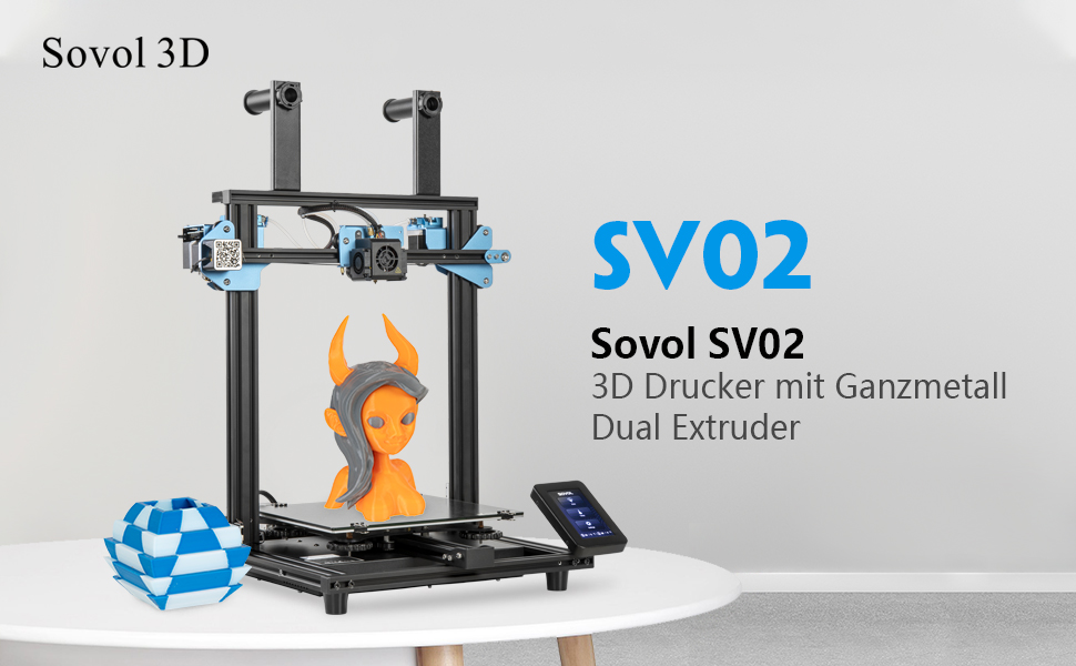 Sovol SV02 FDM 3Dprinter met Dual Extruder, Silent Mainboards TMC2208