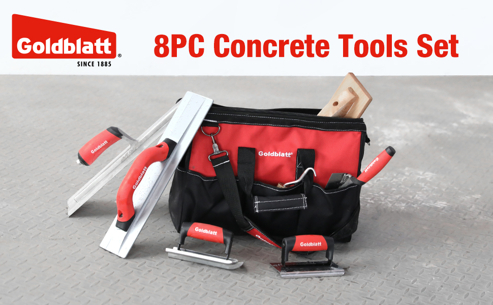Goldblatt 8 Pieces Masonry Hand Tool Set Includes Finishing Trowel