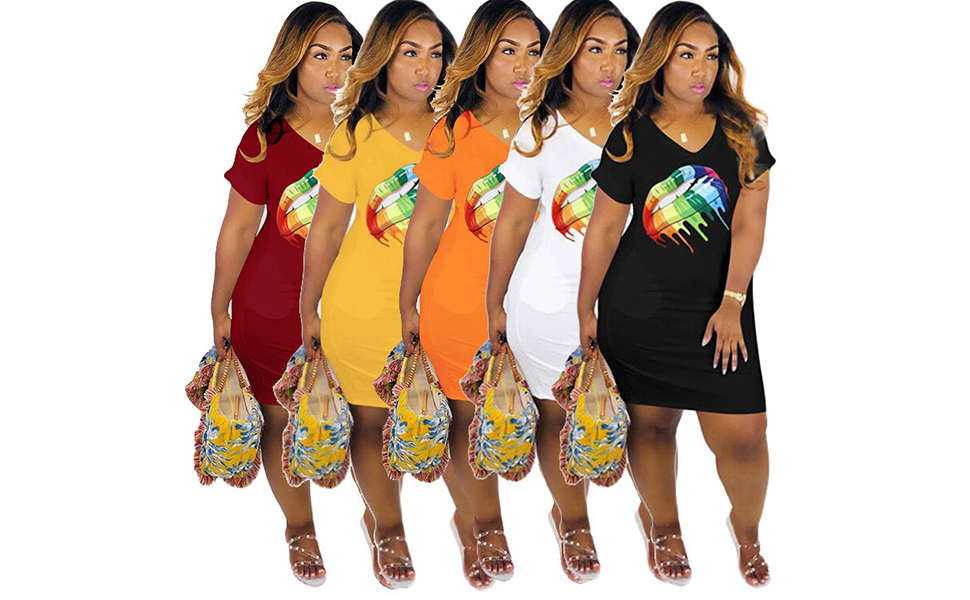 lip print dress