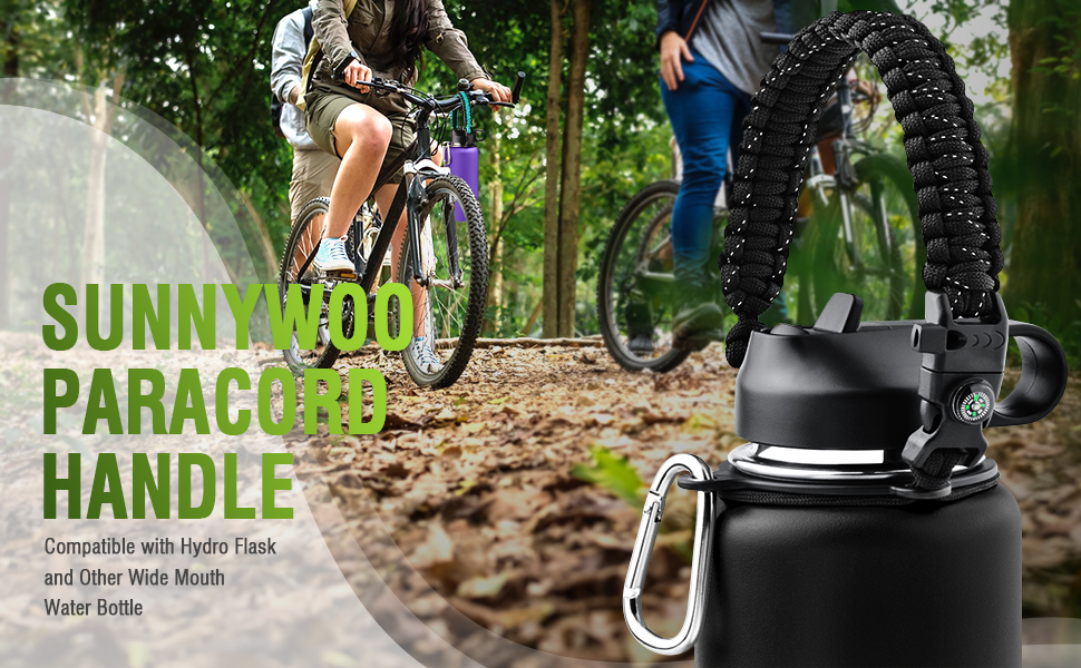 Sunnywoo Paracord Handle for Hydro Flask and Other Wide