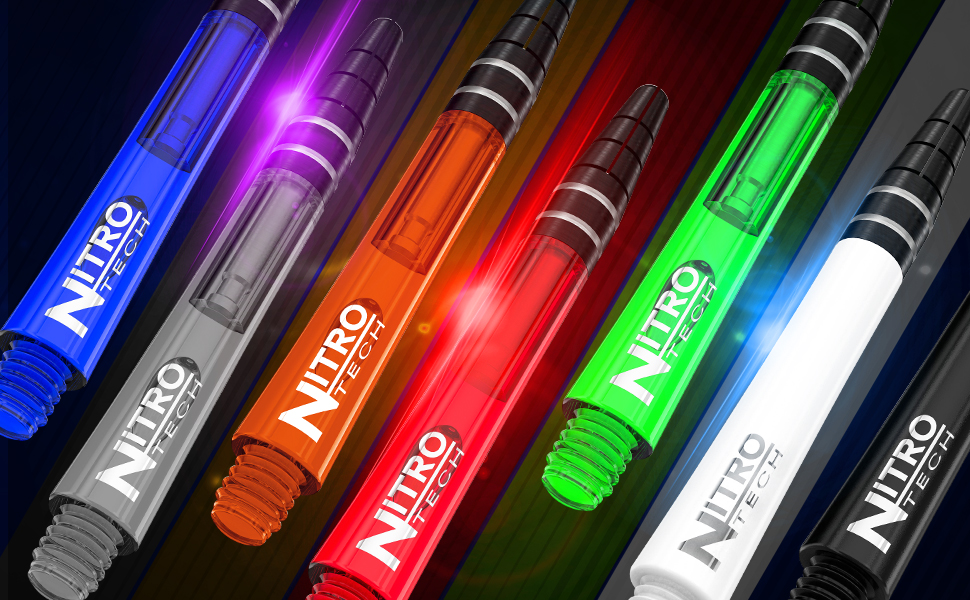 RED DRAGON Nitrotech Multipack Rood, Blauw en Groen Kort Dart Shafts