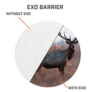 View through the lens with and without the EXO Barrier