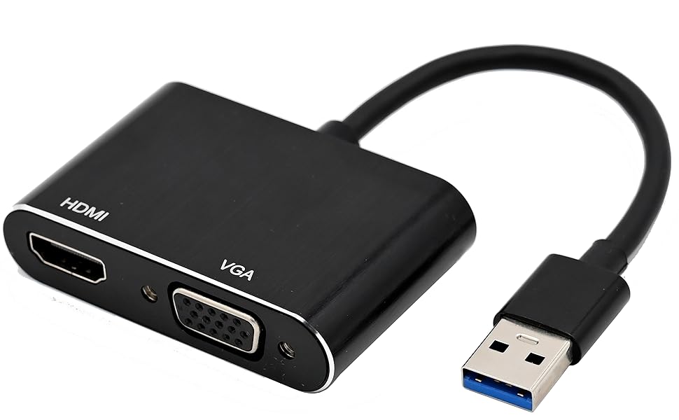 HDMI VGA Adapter USB3.0 to VGA HDMI Video Converter 1080P Display