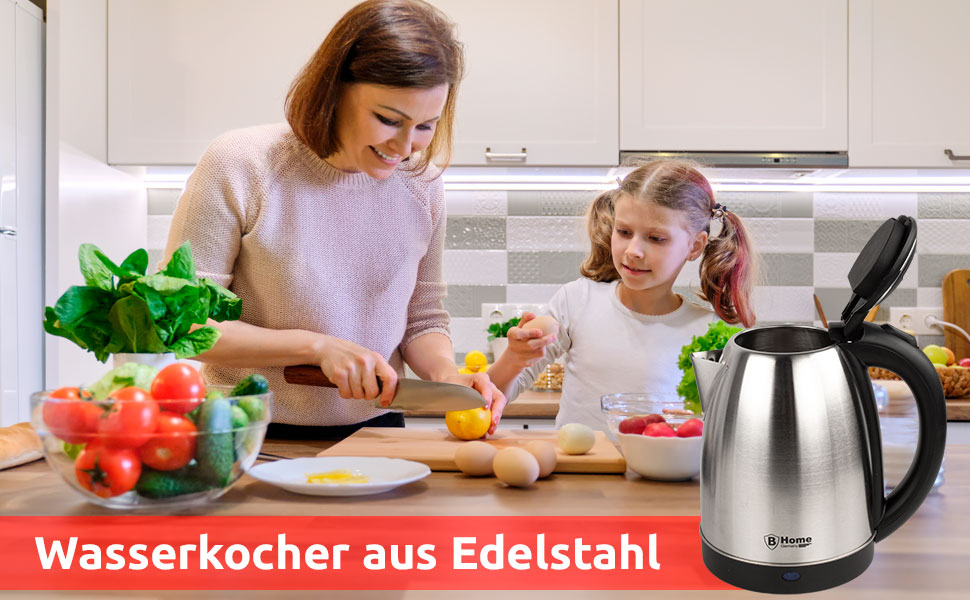 Elektrischer Wasserkocher Edelstahl 1.8 Liter 1500 Watt