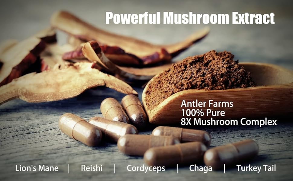 Mua Antler Farms - 100% Pure 8X Mushroom Complex, Equiv. to 12,600mg - Made In The Shade Mushroom Complex Review