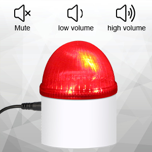 Loud alarm siren system Mute Low volume High volume