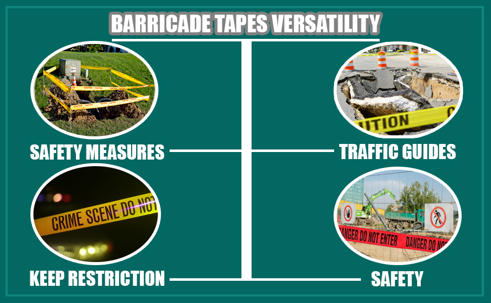 Caution Tape, 3" x 300' Premium Yellow Barricade Caution