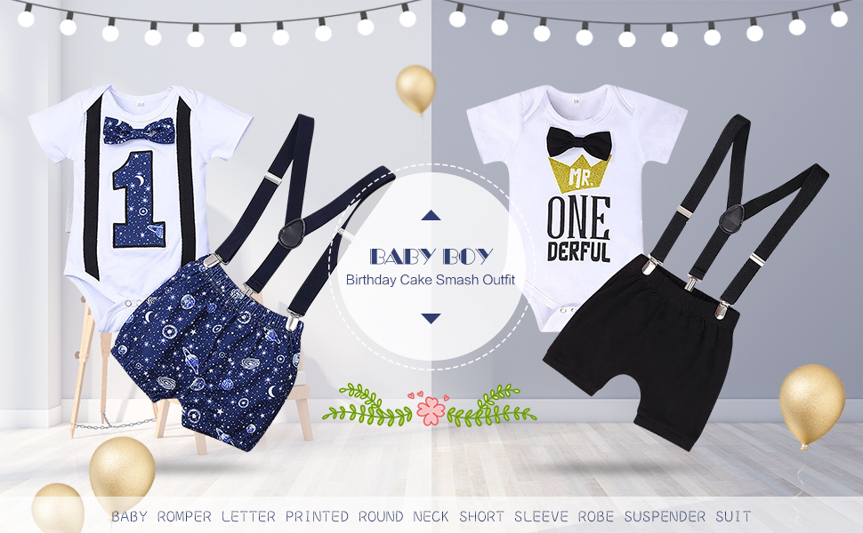 Baby Boy First Birthday Cake Smash Outfit