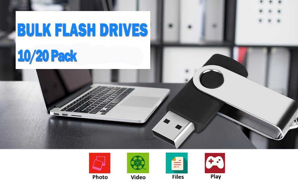 1GB Bulk Flash Drives 100 Pack, EASTBULL USB 2.0 Flash