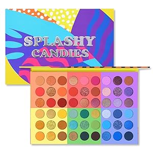 Splashy Candies Lidschatten-Palette 54 Farben Metallic Shimmer Matte Hochpigmentiertes Lidschatten