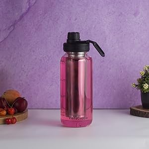 InstaCuppa BPA Free Borosilicate Glass Infuser Water Bottle 1000 ML - How To Use - Step 4