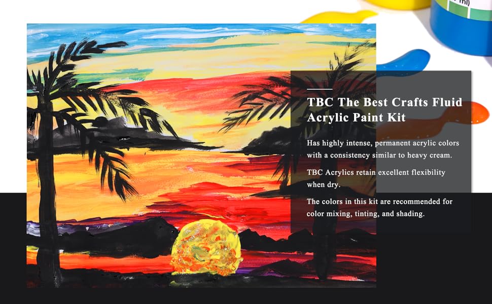 Amazon Com Tbc The Best Crafts Acrylic Paint Set Kit 10 Bottles