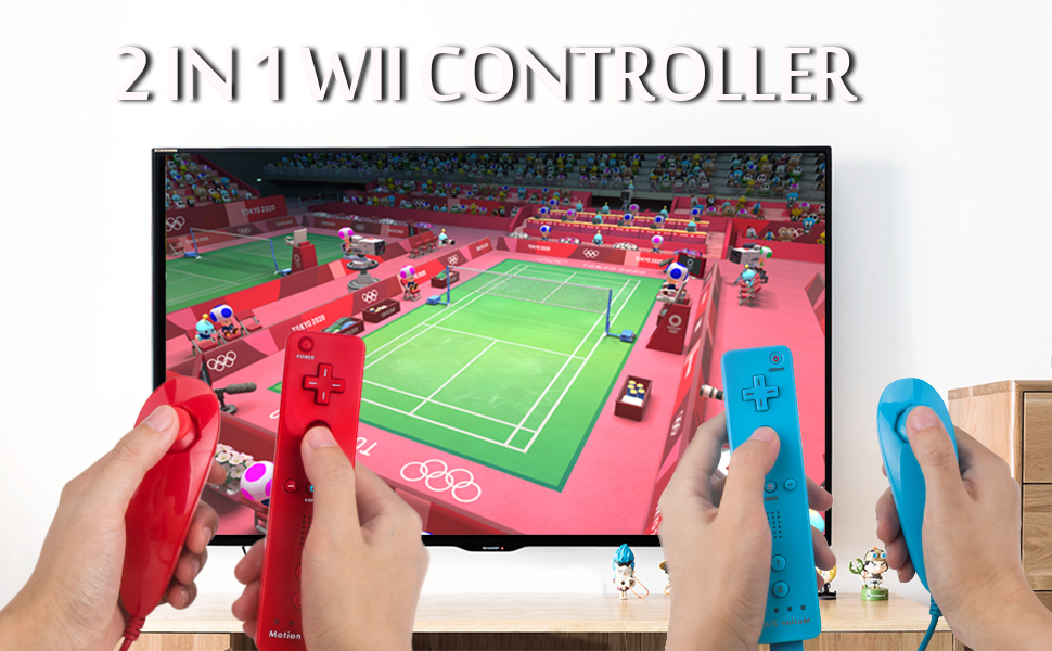 TechKen Controller für Wii mit Motion Plus und Wii Nunchuck Controller