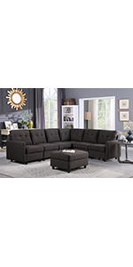 DAZONE Modular Sectional Sofa Assemble Charcoal