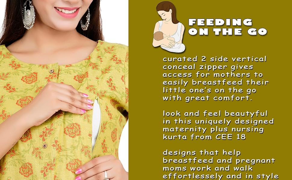 CEE 18 feeding maternity nursing wear kurta,tunics and bra