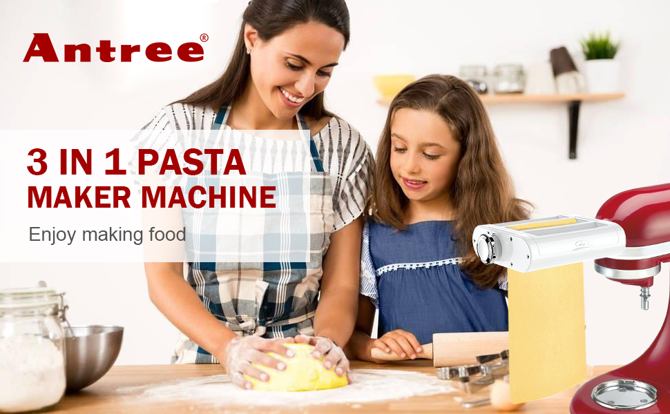 Antree Pasta Maker Attachment 3 in 1 Set for KitchenAid Stand Mixers
