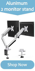 silver dual monitor mount