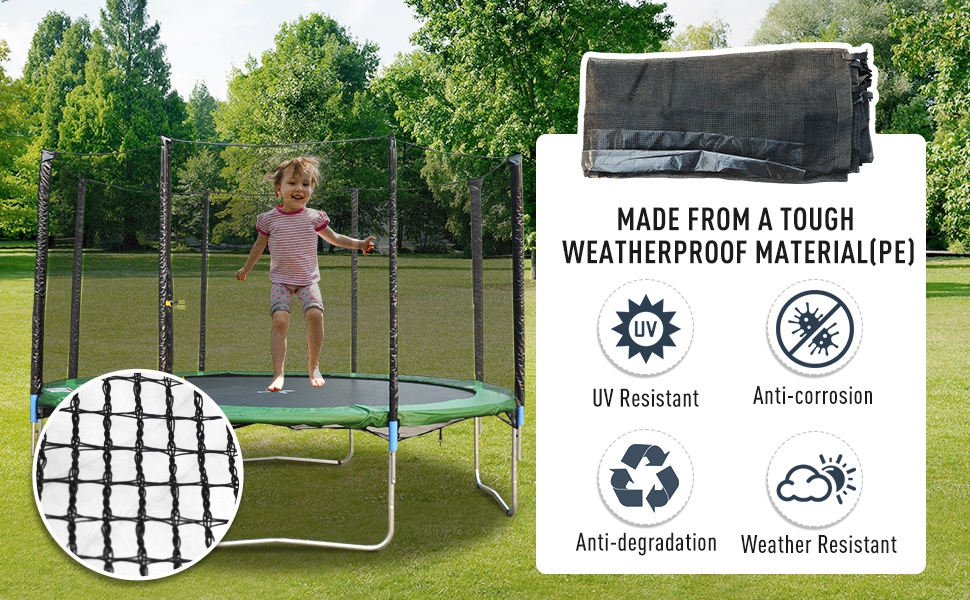 12' Round Trampolining Bounce Safety Net Trampoline Enclosure