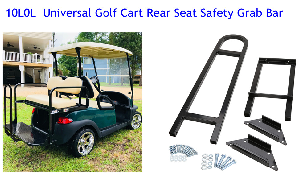 10L0L Universal Golf Cart Rear Seat Grab Bar with Trailer