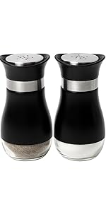 SILUKER Salt and Pepper Shakers Set - Black