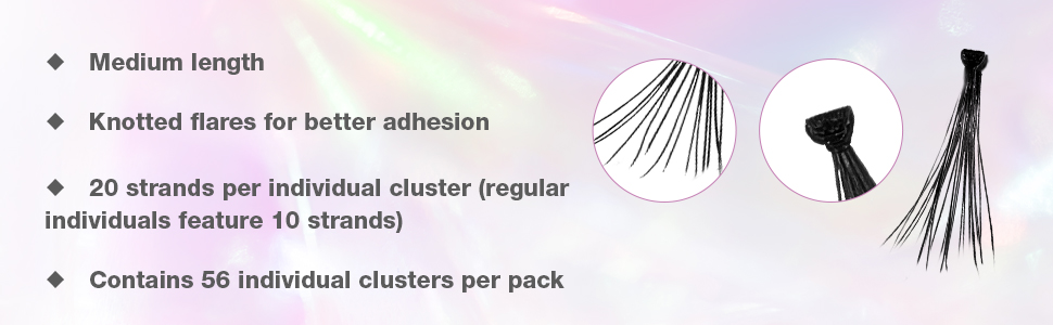 Ardell False Eyelashes Double Up Individuals Knotted Medium Black 4 Pack