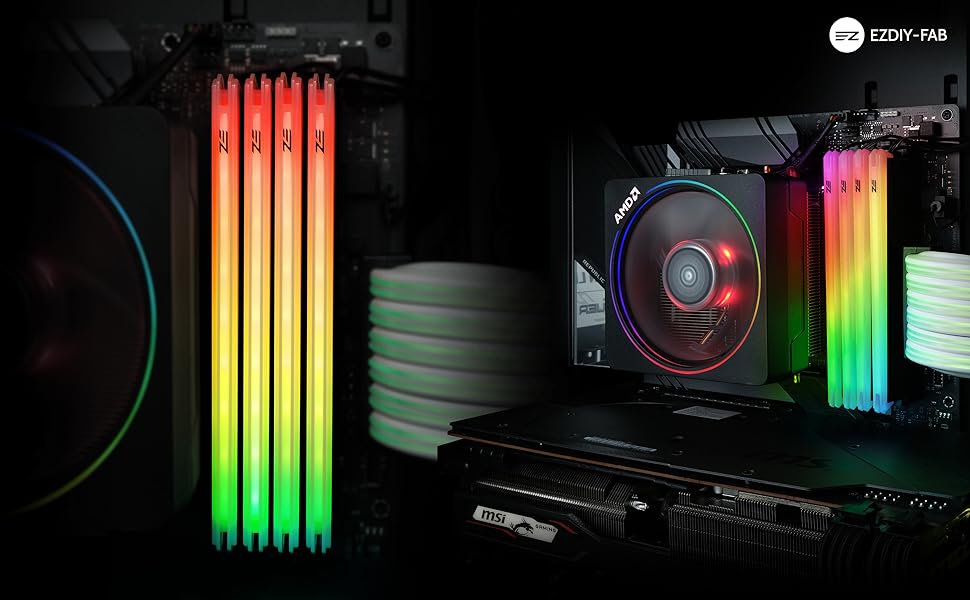 Amazon.co.jp: EZDIY-FAB 新しいバージョン RGB RAM 冷却 メモリ