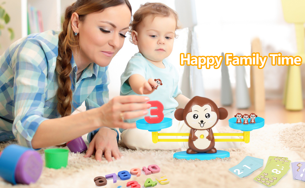 Aiduy Monkey Balance Maths Game Counting Toys, 65 pcs Cool Math Toys