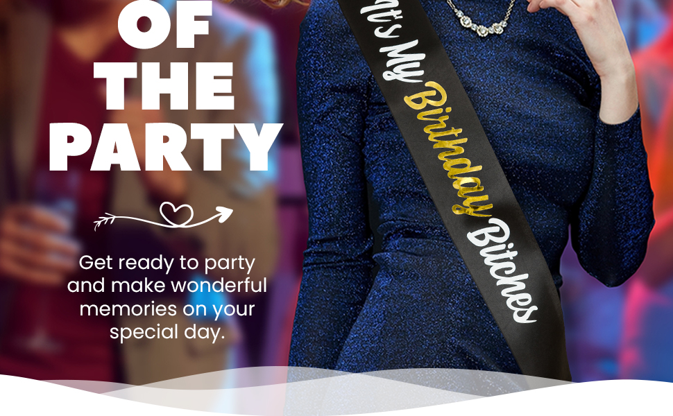 CORRURE Birthday sash for women, men, kids