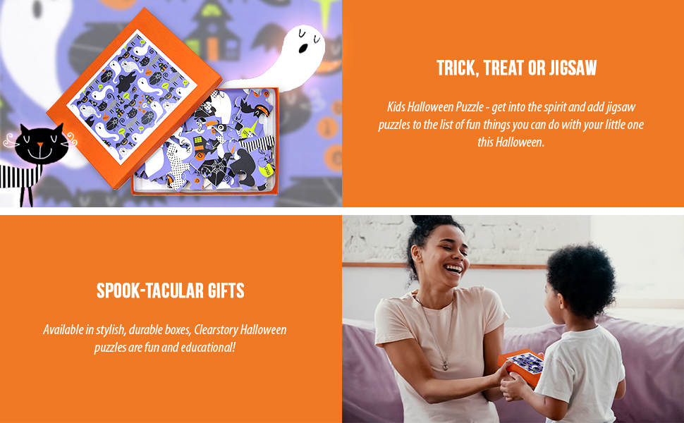 Clearstory Spooky Halloween Jigsaw Puzzles for Kids, 54