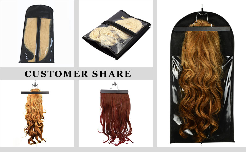 Dustproof Wig Storage Bag Hair Extension Holder Hair