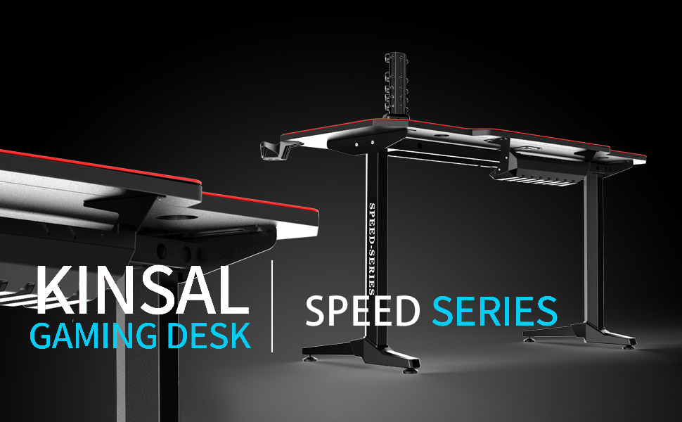 Amazon Com Kinsal 63 Inch Gaming Desk Computer Desk With Free Large Mouse Pad Racing Style Professional Gamer Game Station With Usb Charger Gaming Handle Rack Cup Holder Headphone Hook Kitchen