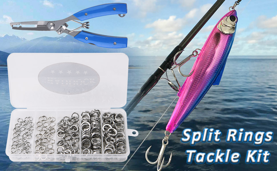 Fishing Plier Split Rings Kit 201pcs High Strength Heavy Stainless Steel Split Ring Lure Tackle